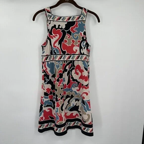 BCBGMaxazria Womens Dress Small Sleeveless Sheath Stretchy Multi Color Casual - Picture 4 of 11